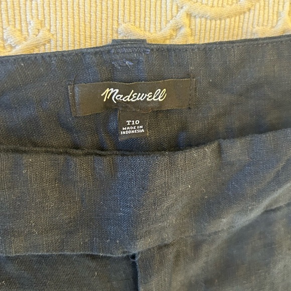 Madewell Tall Harlow Wide Leg Linen Pant in Navy in Tall - Picture 3 of 6